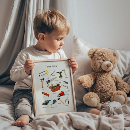 Work Tools Poster – Educational Wall Art for Kids