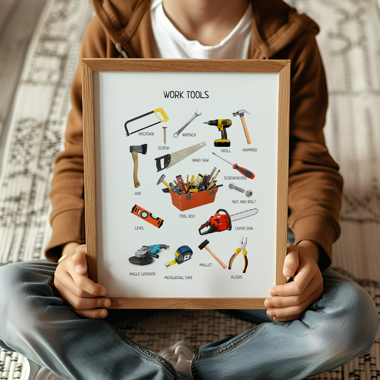 Work Tools Poster – Educational Wall Art for Kids