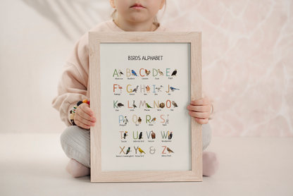 Dinosaur Alphabet ABC Poster, Educational Kids Room Wall Art Print