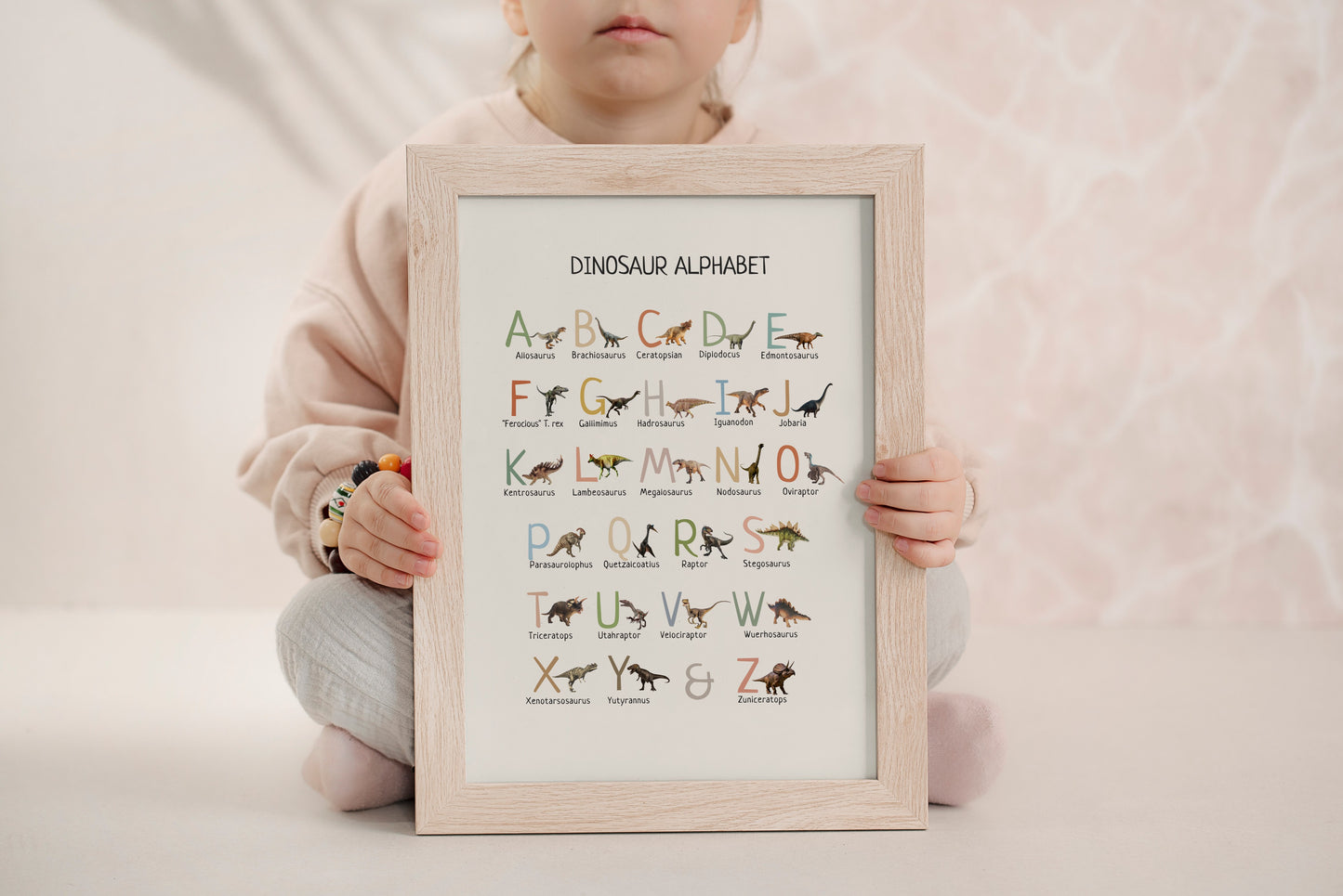 Dinosaur Alphabet Poster Printable, Dino ABC Wall Art, Kids Educational Print, Nursery Decor, Preschool Learning Chart, Digital Download