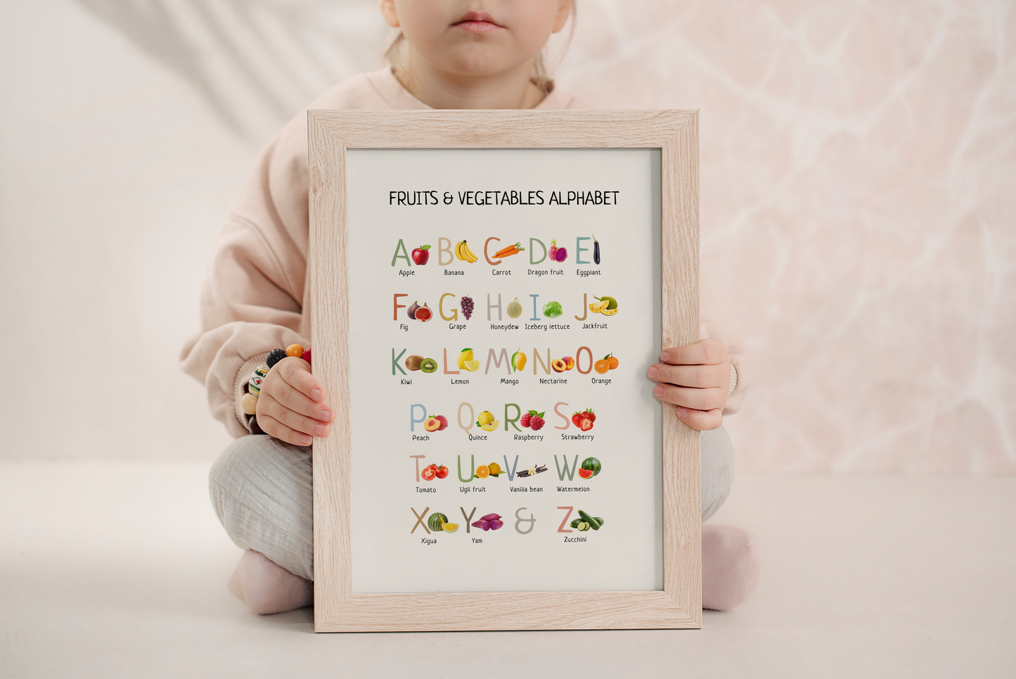 Dinosaur Alphabet ABC Poster, Educational Kids Room Wall Art Print