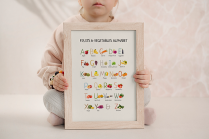 Dinosaur Alphabet ABC Poster, Educational Kids Room Wall Art Print