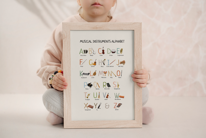 Dinosaur Alphabet ABC Poster, Educational Kids Room Wall Art Print
