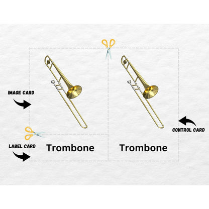 Musical Instruments, 3 Part Montessori Cards, 8 Safari LTD Toobs Coordinates, Preschool Vocabulary Activity, Pre-reading Printable Cards