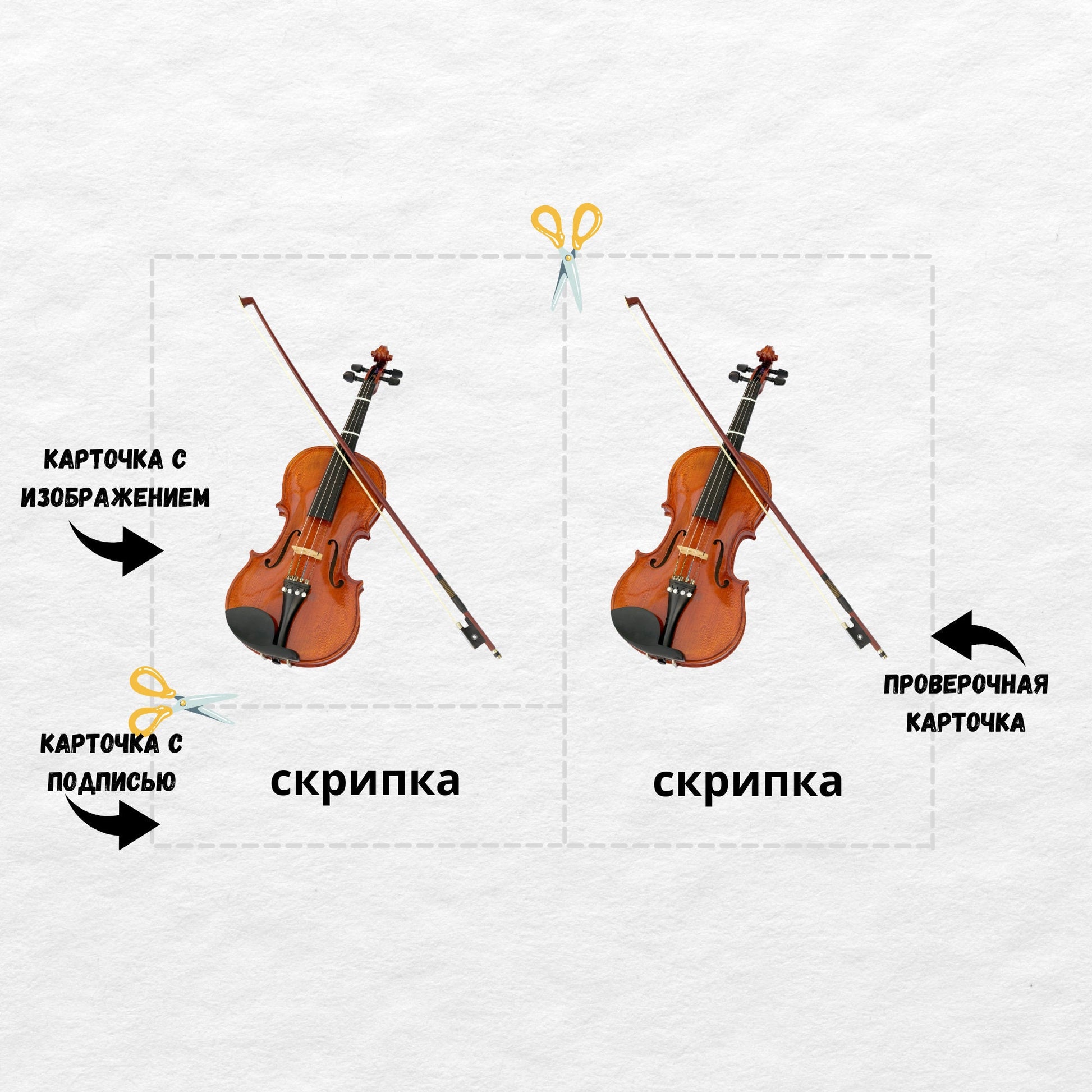 Трёхчастные классификационные карточки Монтессори "Музыкальные инструменты", карточки для фигурок Safari LTD Toob "Musical Instruments"