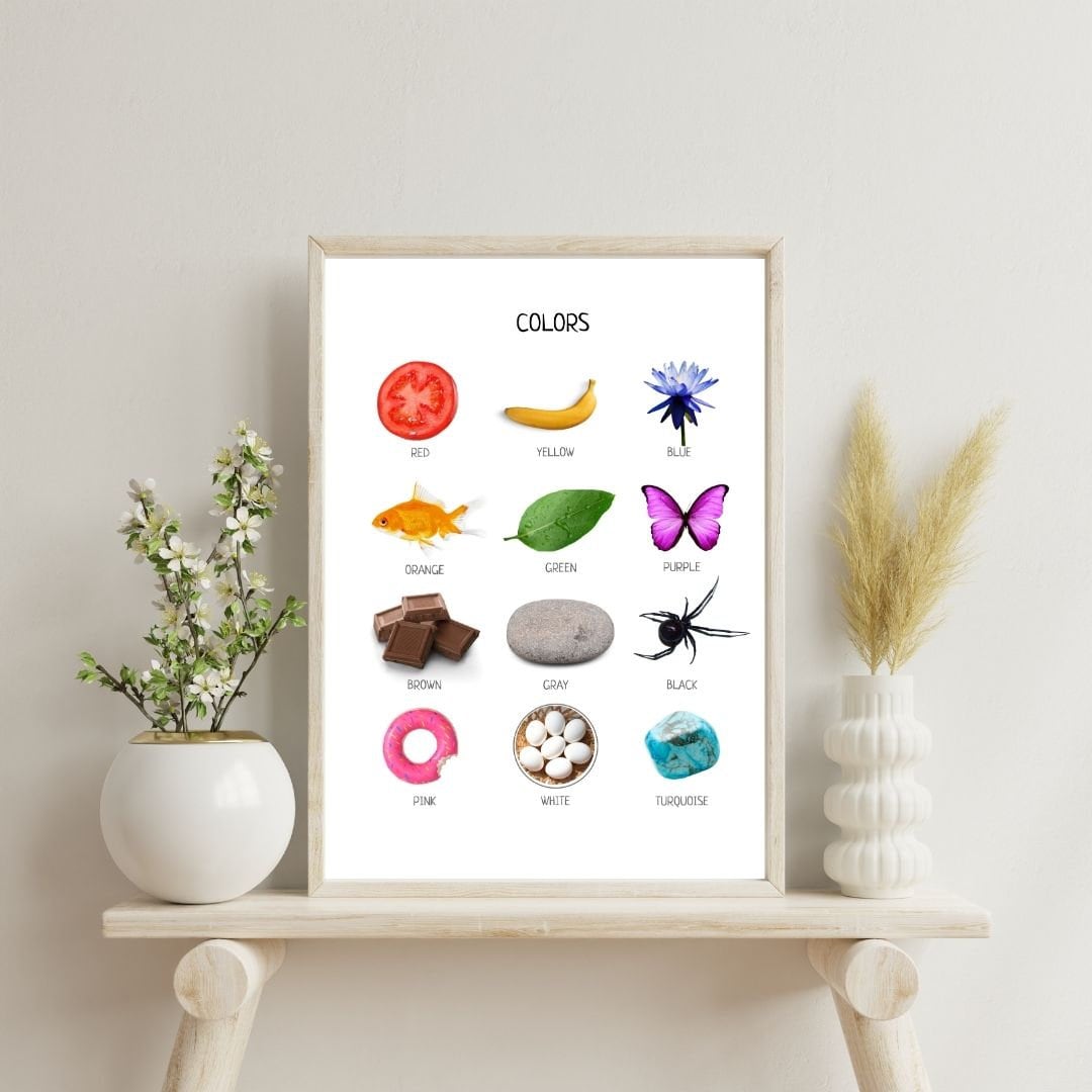 Colors Educational Poster, Montessori Poster, Learn Colors, Classroom Decor, Colors Poster, Montessori Classroom Decor FRAME NOT INCLUDED