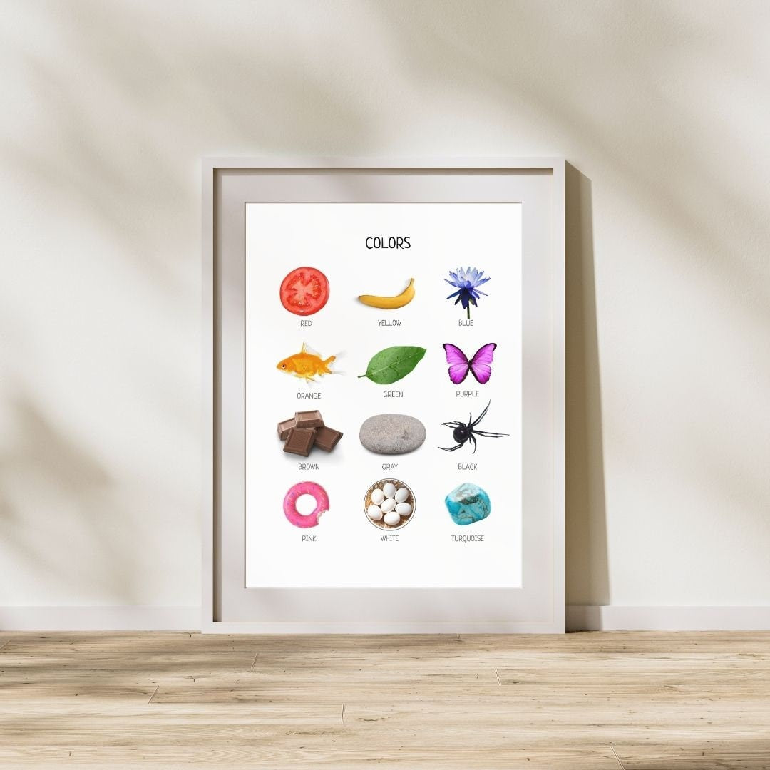 Colors Educational Poster, Montessori Poster, Learn Colors, Classroom Decor, Colors Poster, Montessori Classroom Decor FRAME NOT INCLUDED