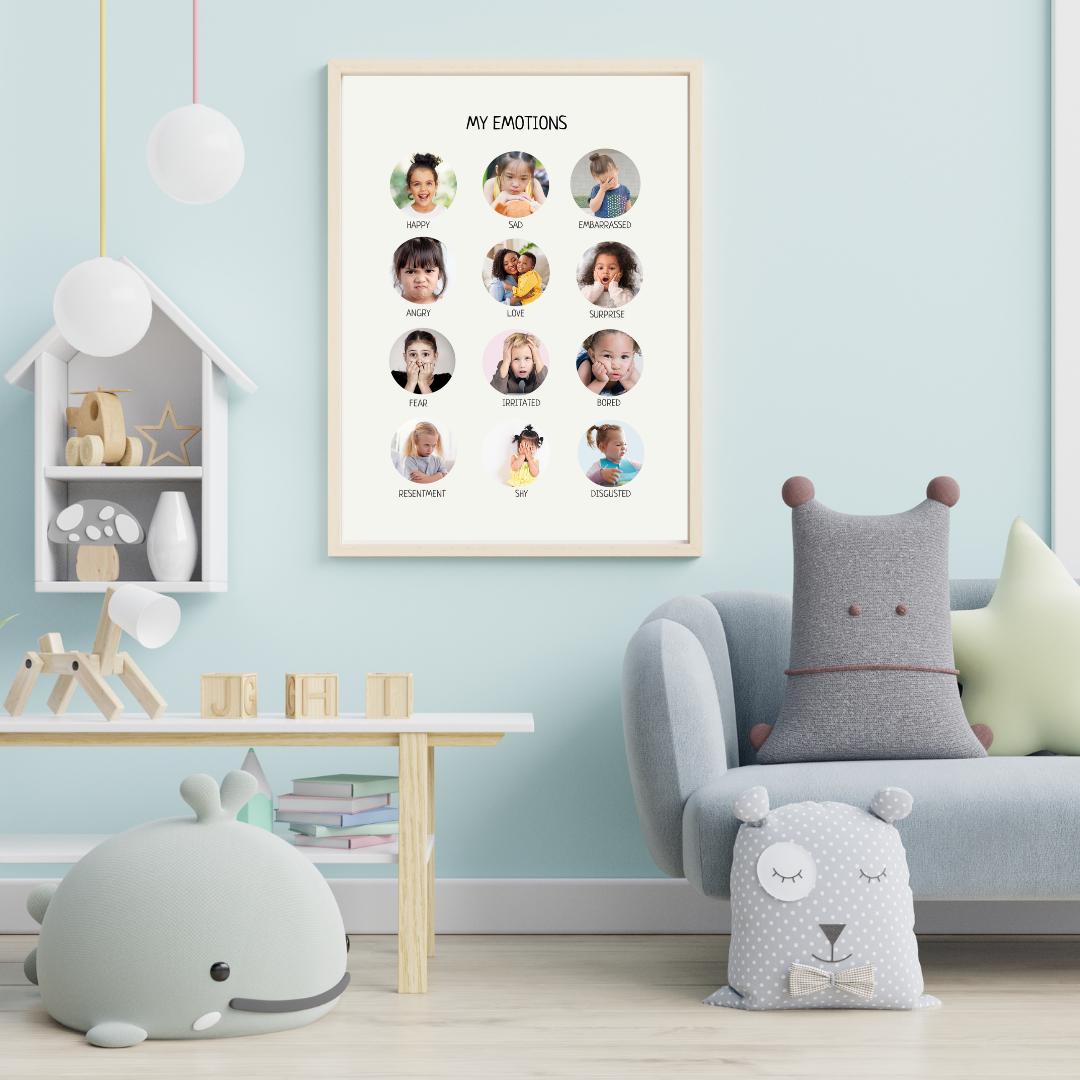 My Emotions Poster, Montessori Poster, Educational Wall Art, Calming Corner, Classroom Decor, Nursery Decor, FRAME NOT INCLUDED