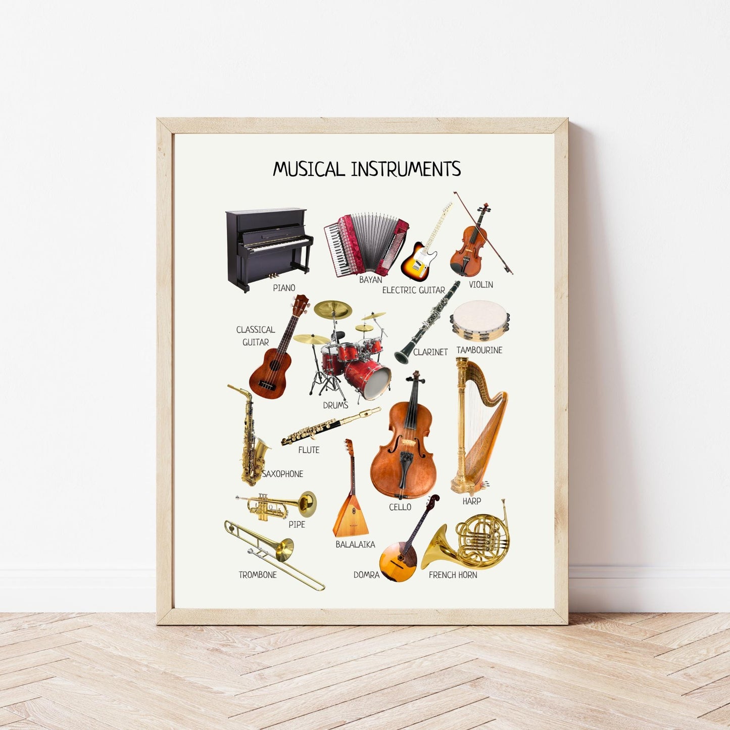 Musical Instruments Poster, Educational Poster, Montessori Wall Art, Musical Print, Classroom Decor