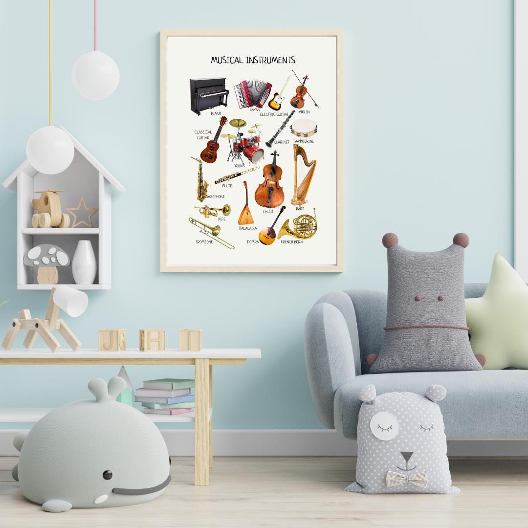 Musical Instruments Poster, Educational Poster, Montessori Wall Art, Musical Print, Classroom Decor