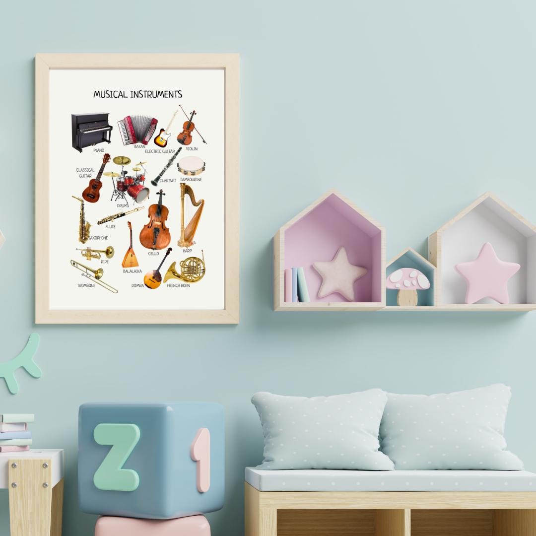 Musical Instruments Poster, Educational Poster, Montessori Wall Art, Musical Print, Classroom Decor