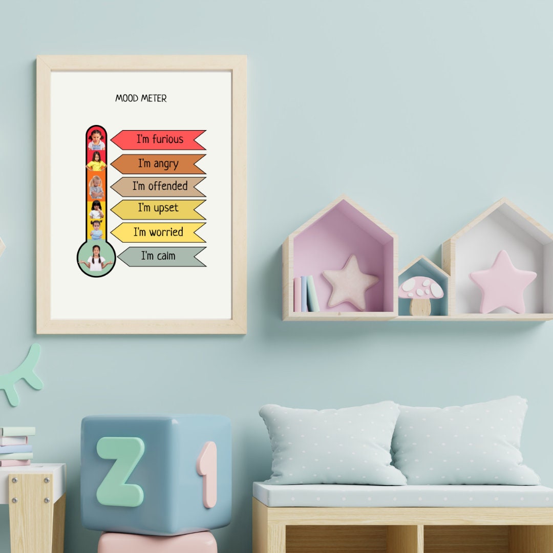 Mood Meter Poster, Calming Techniques, Calming Corner, Emotions Meter Chart