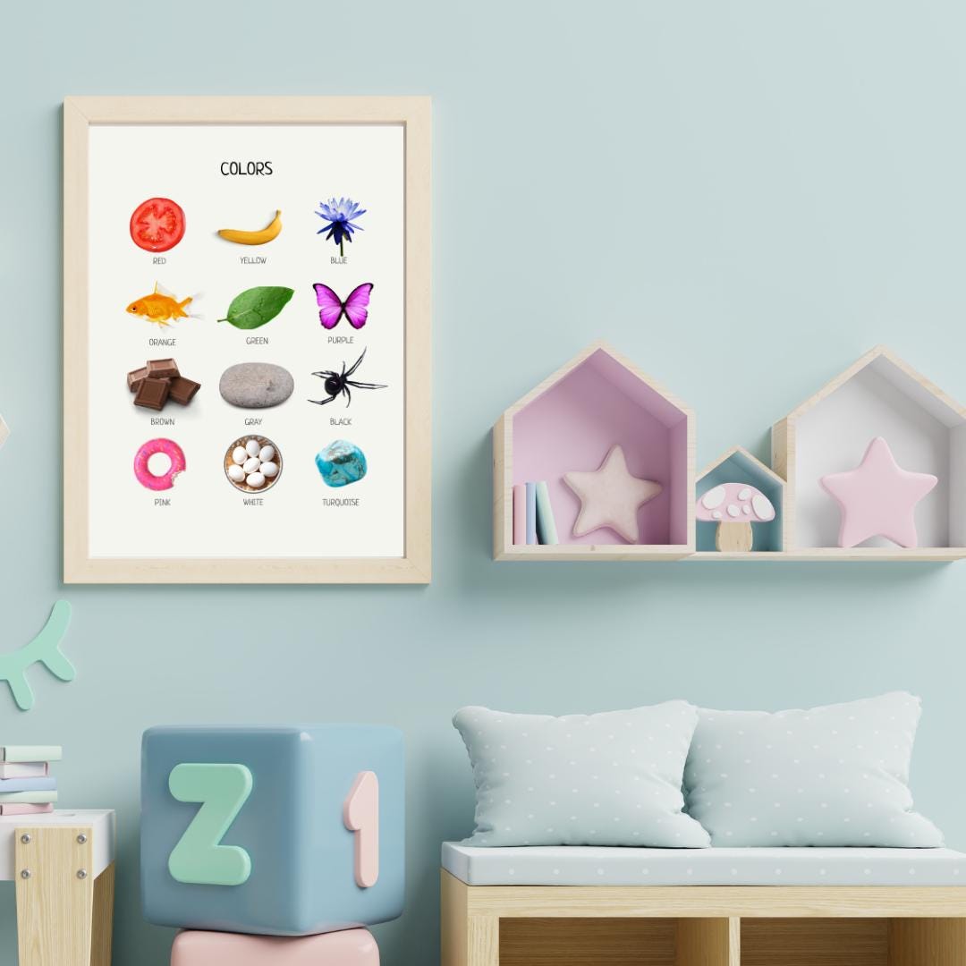 Colors Educational Poster, Montessori Poster, Learn Colors, Classroom Decor