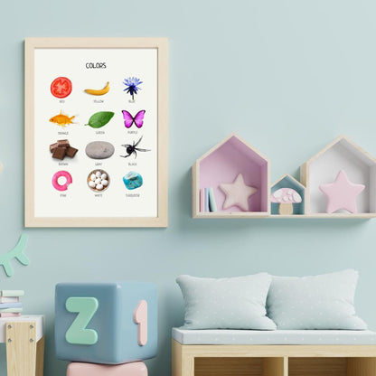 Colors Educational Poster, Montessori Poster, Learn Colors, Classroom Decor