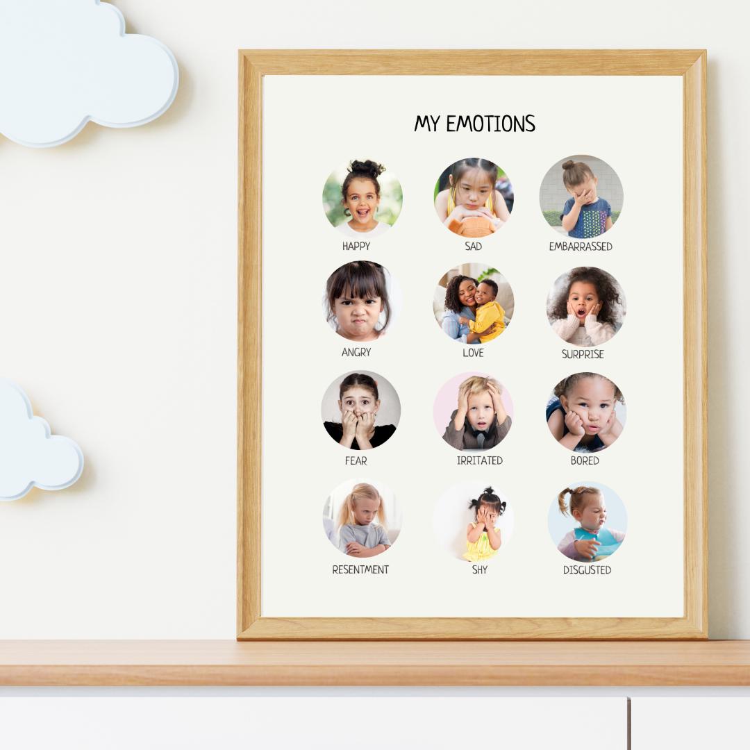 My Emotions Poster, Montessori Poster, Educational Wall Art, Calming Corner, Classroom Decor, Nursery Decor, FRAME NOT INCLUDED