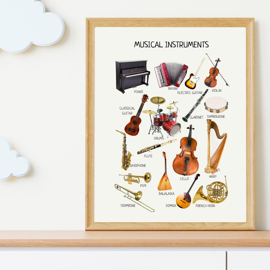 Musical Instruments Poster, Educational Poster, Montessori Wall Art, Musical Print, Classroom Decor