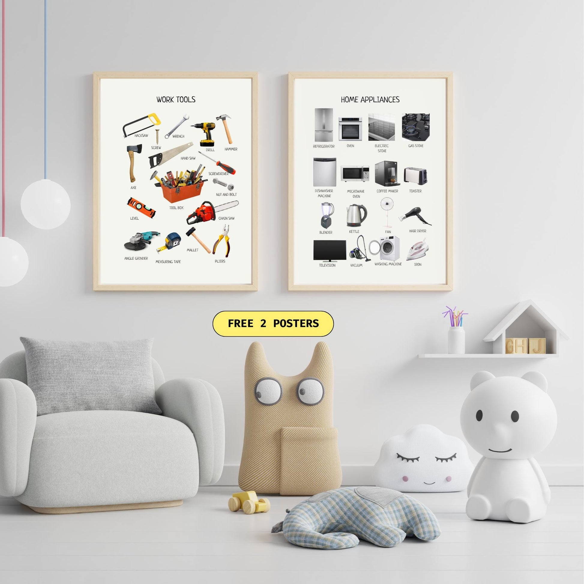 Educational Posters | 36 Homeschool Prints | Montessori Classroom Decor | Learning Posters | 36 Topics for Young Children & Preschoolers