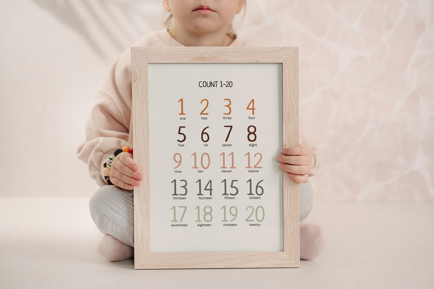 Numbers 1-20, Kids Learning Poster, Numbers Educational Print, Homeschool Decor, Montessori Material, Nursery Decor, Digital Download