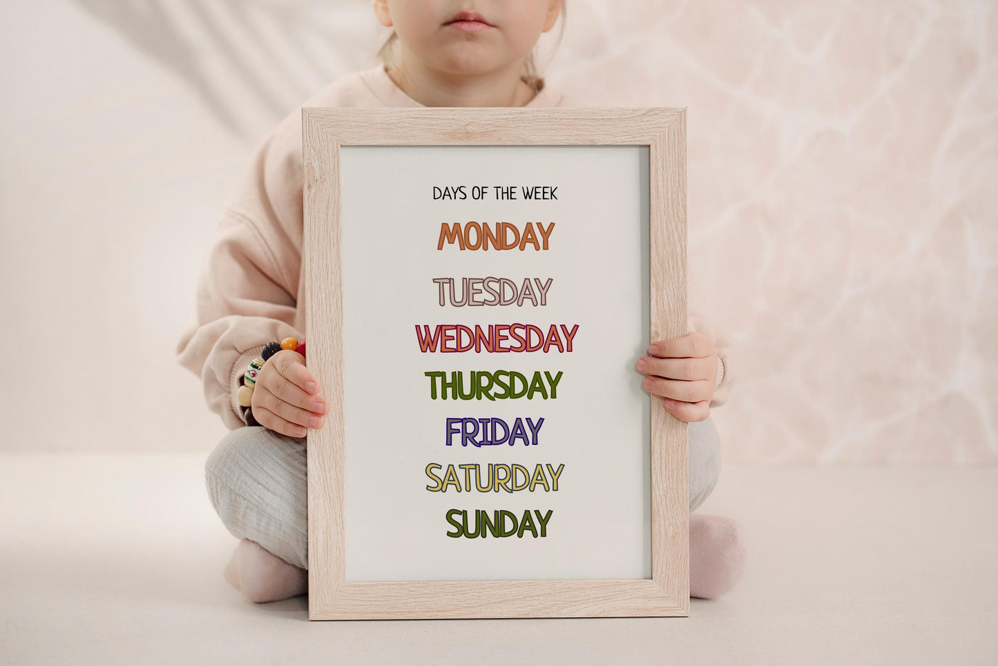 Days of the Week Poster, Montessori Kids Learning Poster, Educational Printable Wall Art, Classroom Decor, Nursery Decor, DIGITAL DOWNLOAD