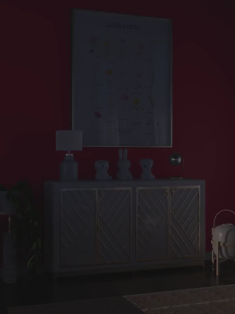 Обучающий плакат "Садовые цветы" | Flowers Educational Poster in Russian, Learning Posters, Kids Room Decor, Nursery Wall Art